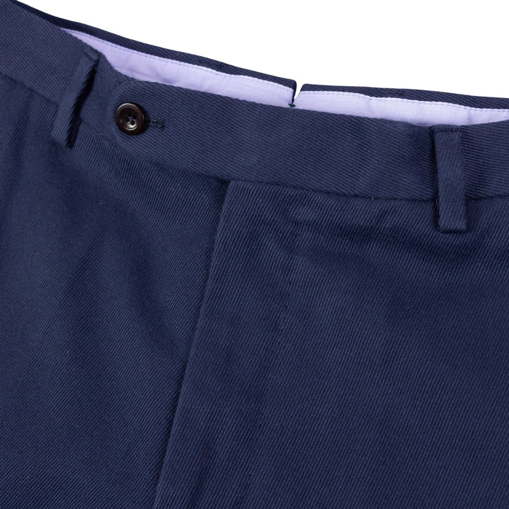 NWOT Sid Mashburn Trousers Mens 30 Blue Cotton Cashmere Twill Unfinished Hem